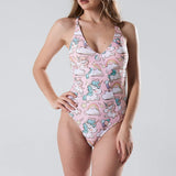 Bodysuit Tropicana Unicorn print - Shark polewear on flexmonkey.nl front