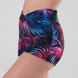 Simple shorts Bleu Fern for fitness and poledance - Shark polewear op www.flexmonkey.nl zijkant