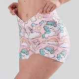 Simple shorts Unicorns for fitness and poledance - Shark polewear op www.flexmonkey.nl voorkant zij