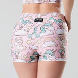 Simple shorts Unicorns for fitness and poledance - Shark polewear op www.flexmonkey.nl achterkant