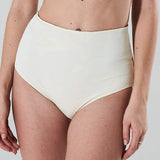 high waist bikini paaldans shorts Green Fern Cream voor poledance in twee kleuren dual wearable door Shark polewear via www.flexmonkey.nl voorkant cream
