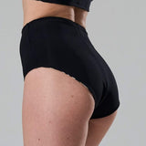high waist bikini paaldans shorts Leopard and black voor poledance in twee kleuren dual wearable door Shark polewear via www.flexmonkey.nl achterkant black