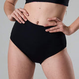 high waist bikini paaldans shorts Bleu Fern and black voor poledance in twee kleuren dual wearable door Shark polewear via www.flexmonkey.nl voorkant  black