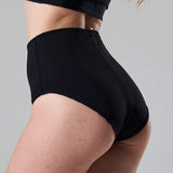 high waist bikini paaldans shorts Bleu Fern and black voor poledance in twee kleuren dual wearable door Shark polewear via www.flexmonkey.nl achterkant zwart
