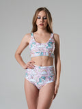 high waist bikini paaldans shorts Unicorns Light Blue voor poledance in twee kleuren dual wearable door Shark polewear via www.flexmonkey.nl front full view