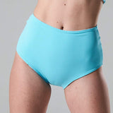 high waist bikini paaldans shorts Unicorns Light Blue voor poledance in twee kleuren dual wearable door Shark polewear via www.flexmonkey.nl front blue