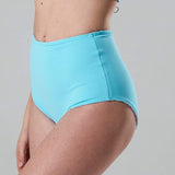 high waist bikini paaldans shorts Unicorns Light Blue voor poledance in twee kleuren dual wearable door Shark polewear via www.flexmonkey.nl side blue