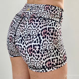 Biker and poleshorts in jaguar print by Flexmonkey polewear paaldanskleding backside