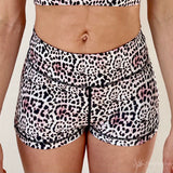 Biker and poleshorts in jaguar print by Flexmonkey polewear paaldanskleding front