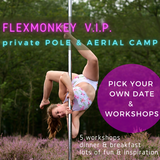 het outdoor paalsport en paaldanskamp in nederland omgeving Breda/Tilburgmet aerial hoop, Flexmonkey private pole and aerial camp