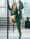 new color emerald velvet leggings by dragonfly flexmonkey