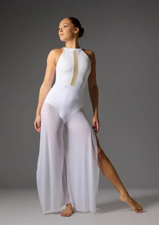 Mesh catsuit lyrasuit unitard bodysuit white front