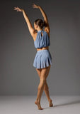 lyrical poledance skirt and top ice bleu back