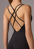 Double cross black catsuit (adult)