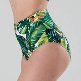 high waist bikini paaldans shorts Green Fern Cream voor poledance in twee kleuren dual wearable door Shark polewear via www.flexmonkey.nl voorkant  zij