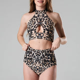 Top Tanna Leopard for polesports poleclothing by Shark polewear on www.flexmonkey.nl front view