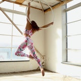 demi brama aerial hoop arabesque in flexmonkey polewear yoga leggings