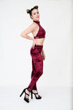 Paradise chick Velvet polewear legging rood - Flexmonkey Polewear