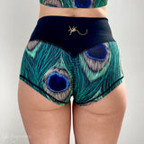 Hotpants poleshorts by Flexmonkey polewear in peacock print back